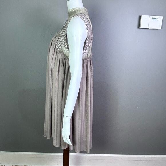 Free People Dress medium Georgette lace sheer Royal Regencycore Fairy babydoll - Picture 12 of 16